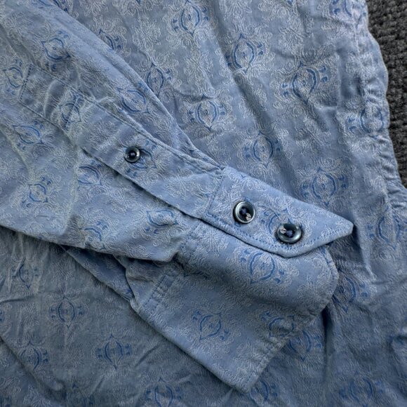 Robert Graham Long Sleeve Button Up Shirt Men Size Large Classic Blue Print - Picture 10 of 16